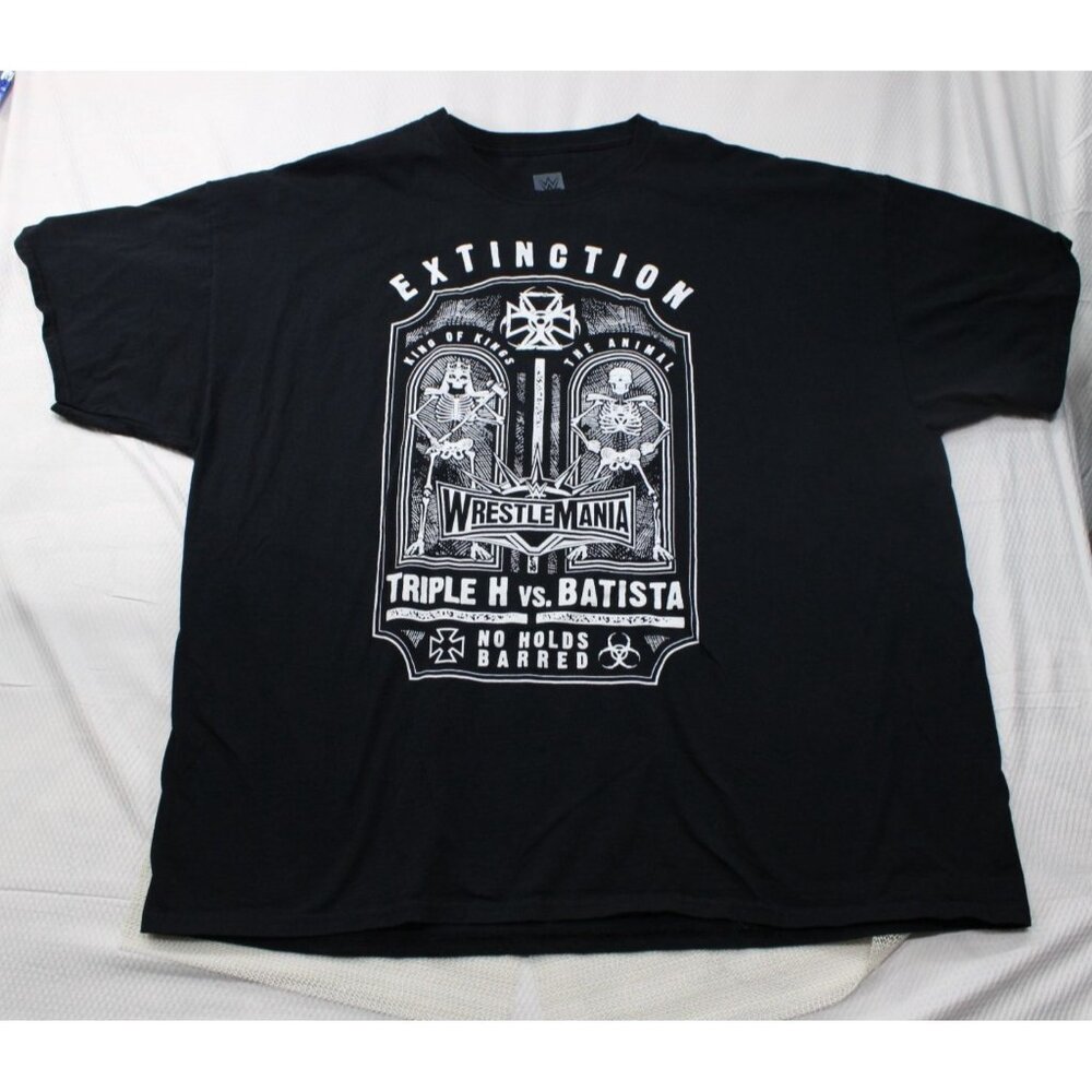 WWE Authentic WrestleMania Triple H Vs Batista 2019 Extinction T-Shirt 3X Cotton